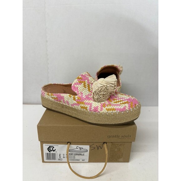 Gentle Souls by Kenneth Cole Women's Rory Rose Espadrille Slide Sandal Mules 6M - Picture 1 of 6